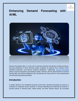Enhancing Demand Forecasting with AI/ML