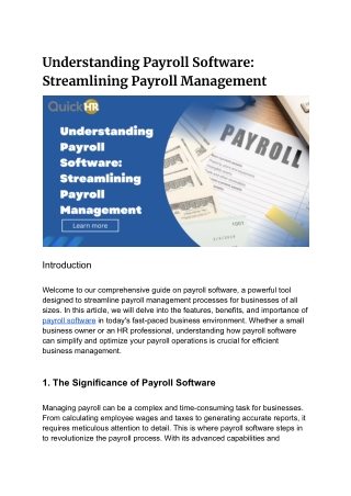 Understanding Payroll Software_ Streamlining Payroll Management