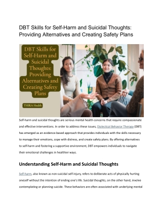 DBT Skills for Self-Harm and Suicidal Thoughts_ Providing Alternatives and Creating Safety Plans