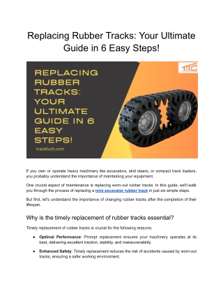 Replacing Rubber Tracks: Your Ultimate Guide in 6 Easy Steps!