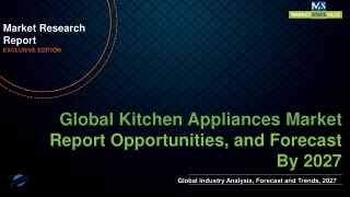 Kitchen Appliances Market Worth US$ 377.70 million by 2027