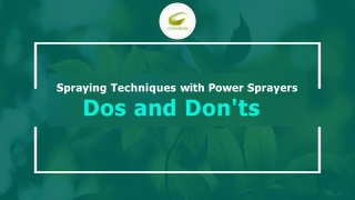 Spraying Techniques with Power Sparyers