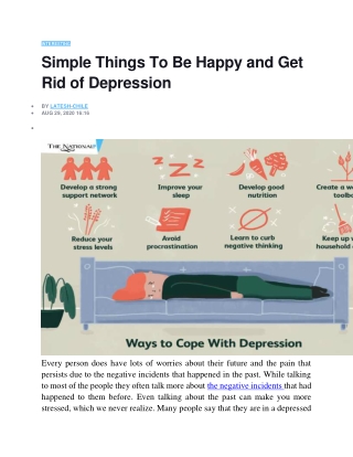 Simple Things To Be Happy and Get Rid of Depression