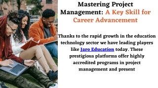 Mastering Project Management A Key Skill for Career Advancement