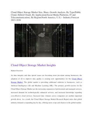 Cloud Object Storage Market Size