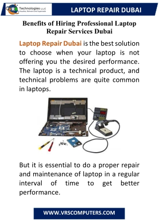 Benefits of Hiring Professional Laptop Repair Services Dubai