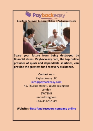 Best Fund Recovery Company Online  Paybackeasy com