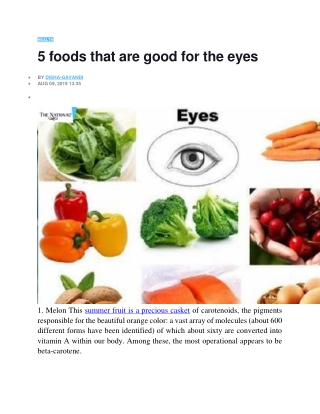 5 foods that are good for the eyes