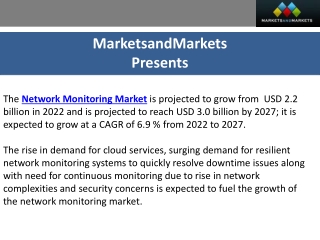 Network Monitoring Market to be Worth $3.0 Billion by 2027