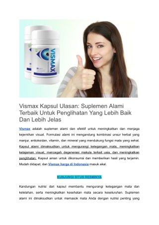 Vismax Kapsul Ulasan_ Suplemen Alami Terbaik Untuk Penglihatan Yang Lebih Baik Dan Lebih Jelas