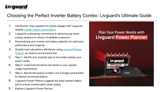 Choosing the Perfect Inverter Battery Combo :  Livguard's Ultimate Guide