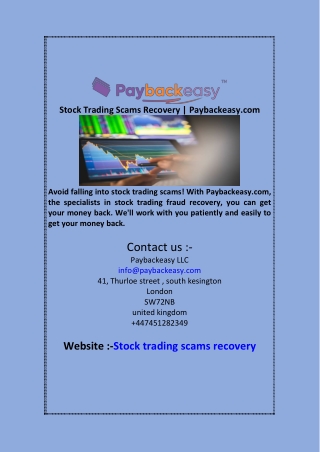 Stock Trading Scams Recovery  Paybackeasy com