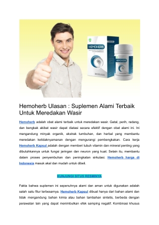 Hemoherb Ulasan _ Suplemen Alami Terbaik Untuk Meredakan Wasir