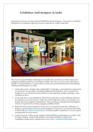 Exhibition stall designer in India