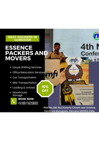 Essence Packers and Movers Gurgaon 7 June