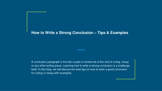 How to Write a Strong Conclusion Tips & Examples