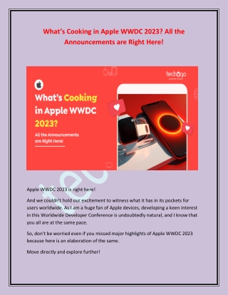 What’s Cooking in Apple WWDC 2023- All the Announcements are Right Here!