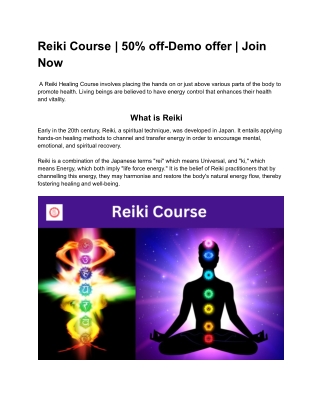 Reiki Course _ 50% off-Demo offer _ Join Now