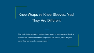 Knee Wraps vs Knee Sleeves Yes They Are Different