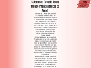 5 Common Remote Team Management Mistakes to Avoid!