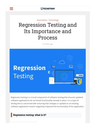 Regression Testing and Its Importance and Process