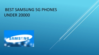 Best Samsung 5g Phones Under 20000