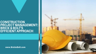 CONSTRUCTION PROJECT MANAGEMENT: BRICK & BOLT'S EFFICIENT APPROACH