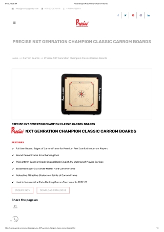 Precise NXT Genration Champion Classic Carrom Boards