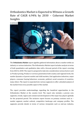 Orthodontics Market Orthodontics Market See Incredible Growth 2023-2030