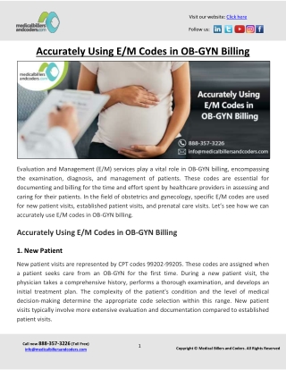 Accurately Using E/M Codes in OB-GYN Billing