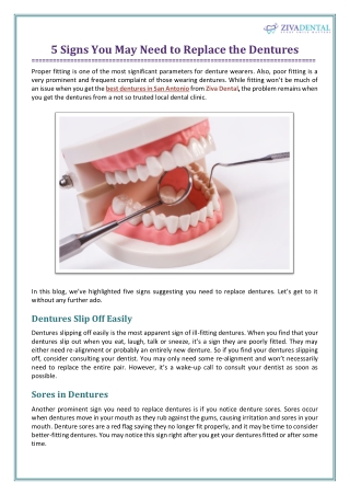 5 Signs You May Need to Replace the Dentures