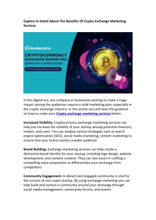 Cryptocurrency Exchange Marketing Services