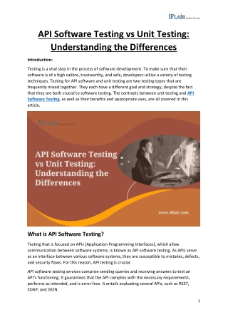 API Software Testing vs Unit Testing - Understanding the Differences