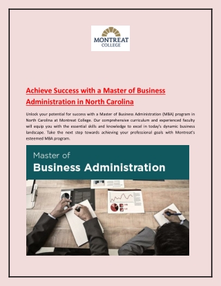 Achieve Success with a Master of Business Administration in North Carolina