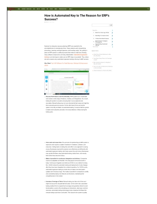 How is Automated Key to The Reason for ERP’s Success