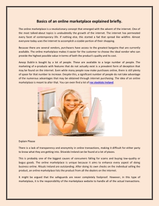 Basics of an online marketplace explained briefly