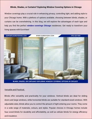 Blinds, Shades, or Curtains? Exploring Window Covering Options in Chicago