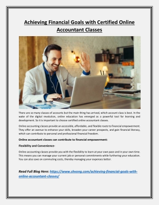 Achieving Financial Goals with Certified Online Accountant Classes