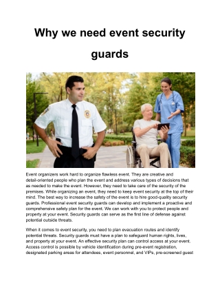 Why we need event security guards