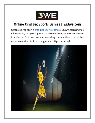 Online Cmd Bet Sports Games  Sg3we.com