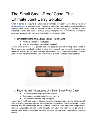 The Small Smell-Proof Case_ The Ultimate Joint Carry Solution