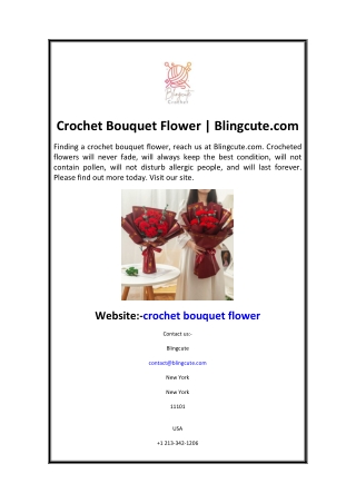 Crochet Bouquet Flower  Blingcute.com