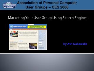 Marketing Your User Group Using Search Engines