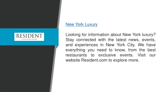 New York Luxury Resident.com