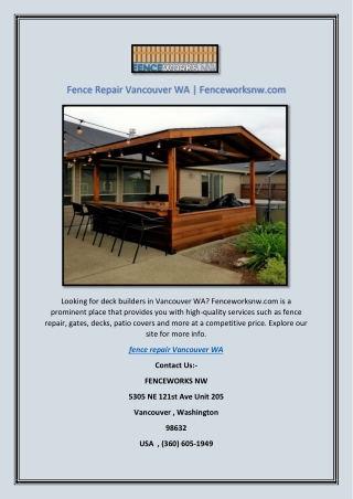 Fence Repair Vancouver WA | Fenceworksnw.com