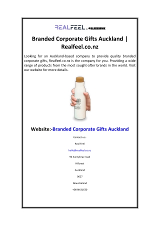 Branded Corporate Gifts Aucklan Realfeel.co.nz