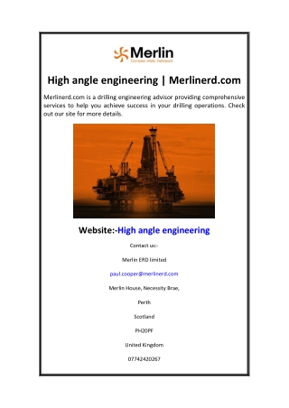 High angle engineering  Merlinerd.com