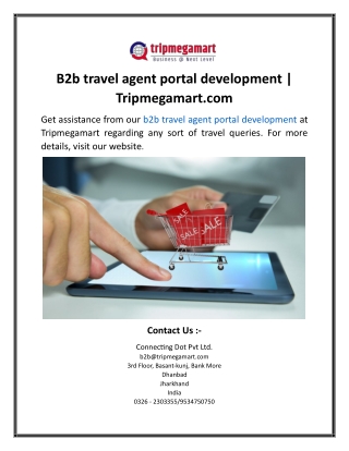 B2b travel agent portal development  Tripmegamart.com