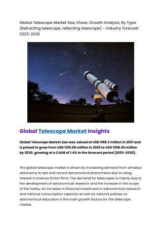 Global Telescope Market