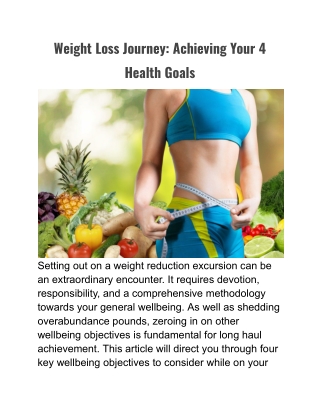 Weight Loss Journey_ Achieving Your 4 Health Goals